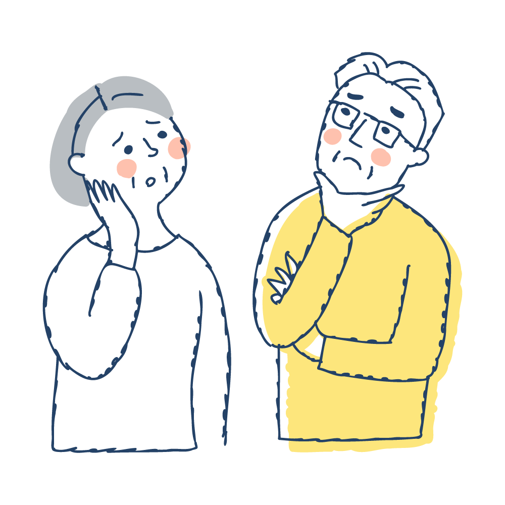 悩む老夫婦